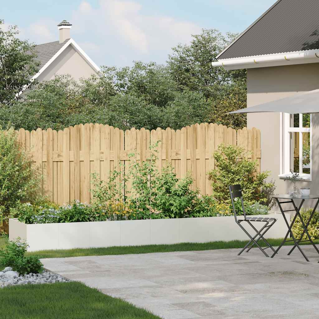 vidaXL Pflanzgefäß Weiß 360x80x40 cm Stahl - Image 3