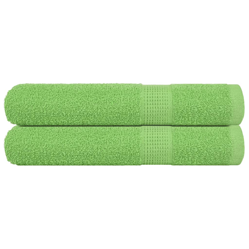 vidaXL Serviettes 2 pcs vert pomme 100x200 cm 360 g/m² 100% coton