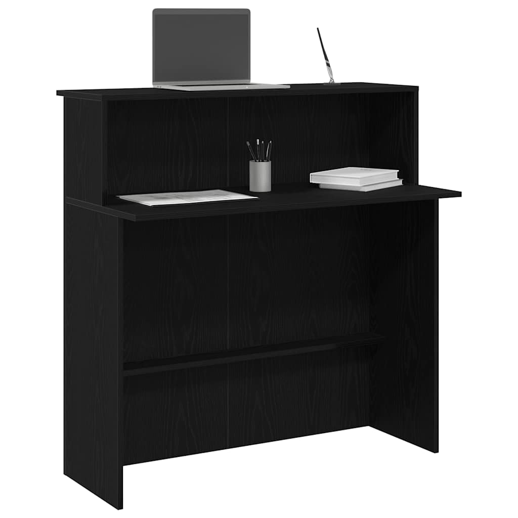 vidaXL Bureau de réception noir 100x50x103,5 cm bois d'ingénierie