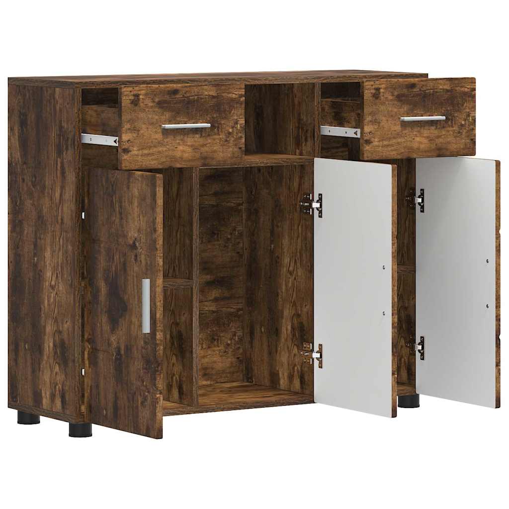 vidaXL Buffet Chêne fumé 88,5 x 30,5 x 73 cm Bois d'ingénierie - Image 5