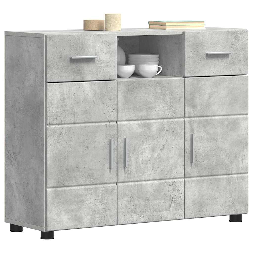 vidaXL Buffet Gris béton 88,5 x 30,5 x 73 cm Bois d'ingénierie - Image 3