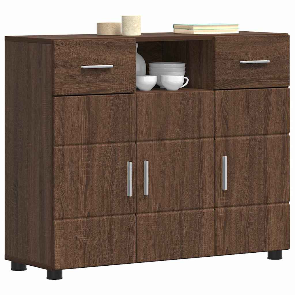 vidaXL Buffet Chêne marron 88,5 x 30,5 x 73 cm Bois d'ingénierie - Image 3