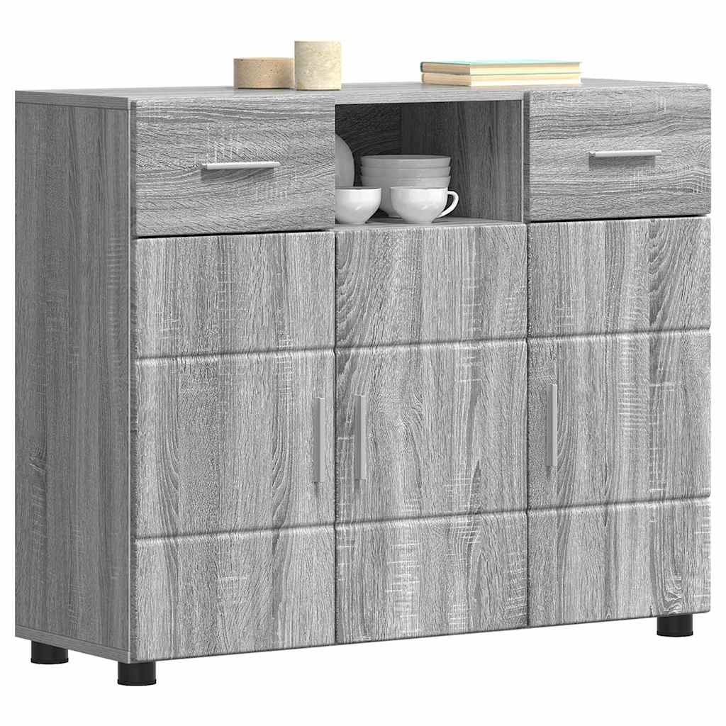 vidaXL Buffet Sonoma gris 88,5 x 30,5 x 73 cm Bois d'ingénierie - Image 3