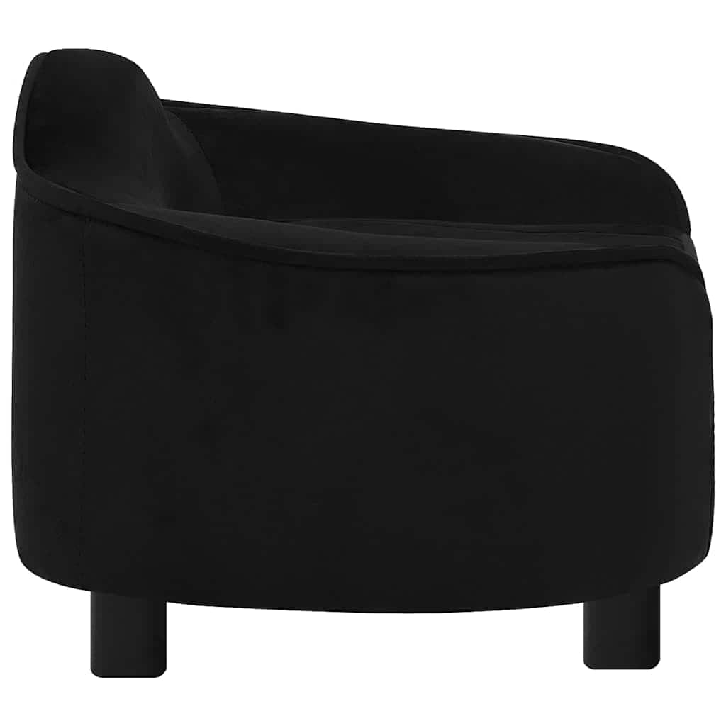 vidaXL Sofá para perros felpa negro 67x47x36 cm - Image 4