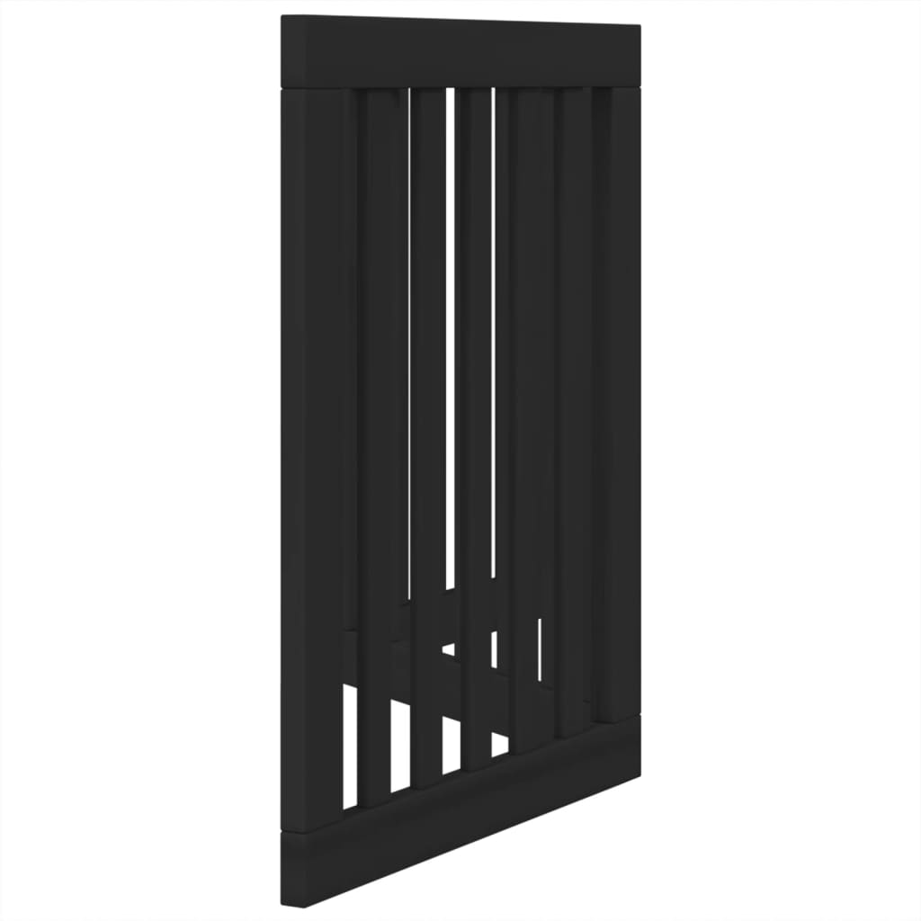 vidaXL Puerta para perros plegable 3 paneles madera álamo negra 150 cm - Image 5