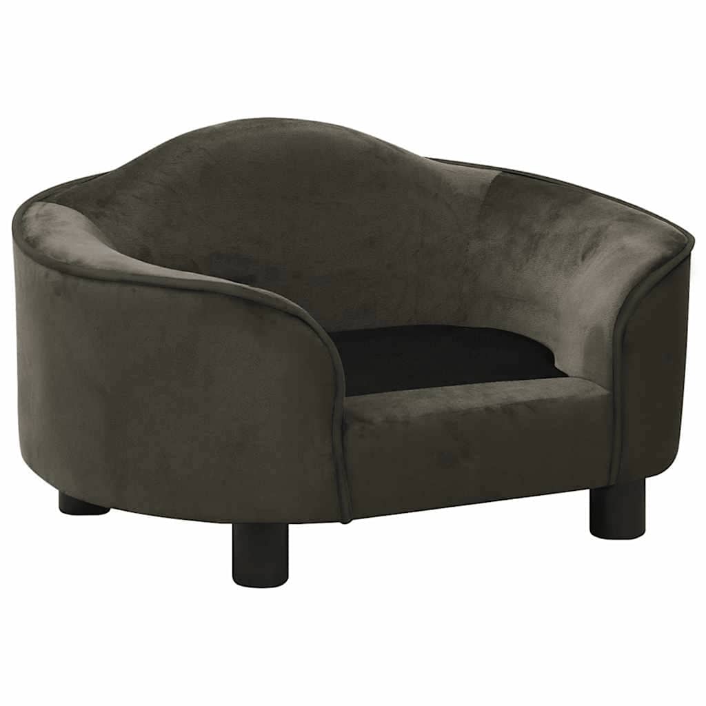 vidaXL Sofá para perros felpa gris oscuro 67x47x36 cm - Image 3