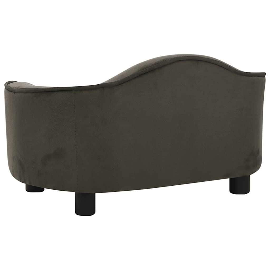 vidaXL Sofá para perros felpa gris oscuro 67x47x36 cm - Image 5