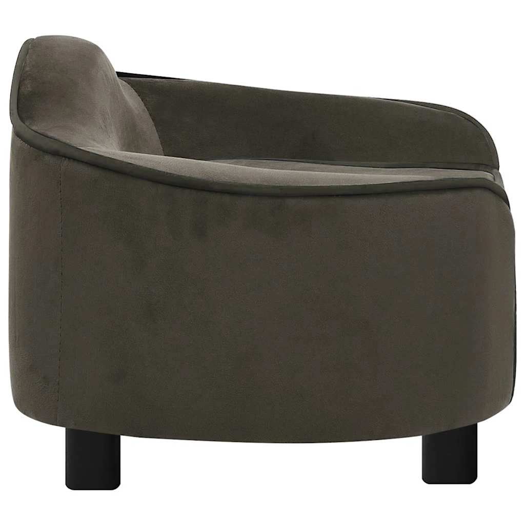 vidaXL Sofá para perros felpa gris oscuro 67x47x36 cm - Image 4