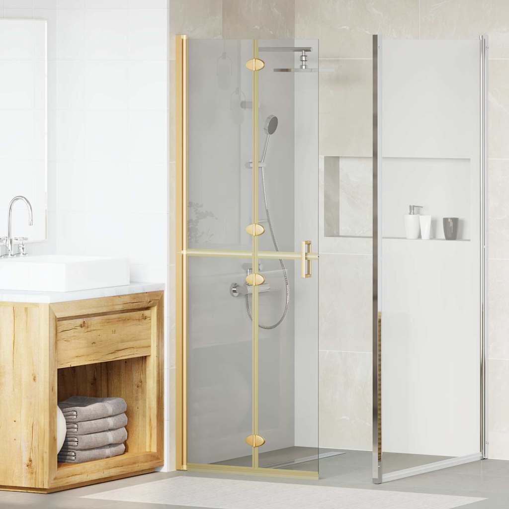 vidaXL Walk-in Duschwand Gold 70 x 6.5 x 190 cm Energiesparendes Glas
