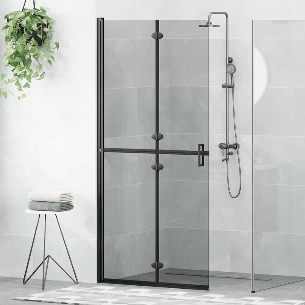 vidaXL Walk-in Duschwand Schwarz 90 x 6,5 x 190 cm
