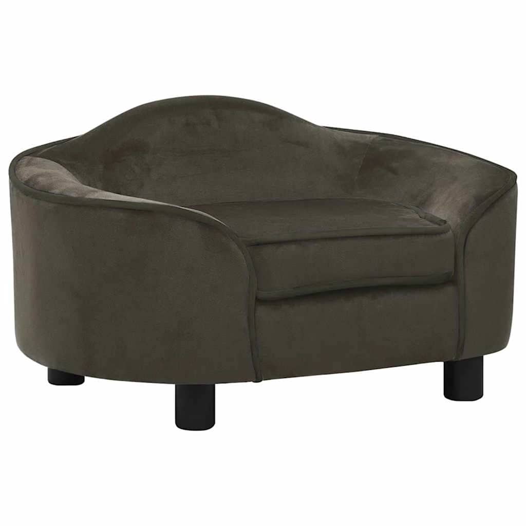 vidaXL Hundesofa Dunkelgrau 67x47x36 cm Plüsch