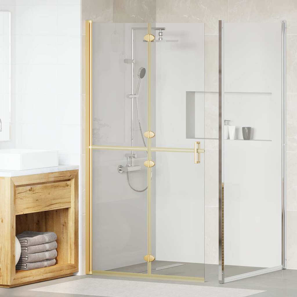 vidaXL Walk-in Duschwand Gold 100 x 6.5 x 190 cm Energiesparendes Glas