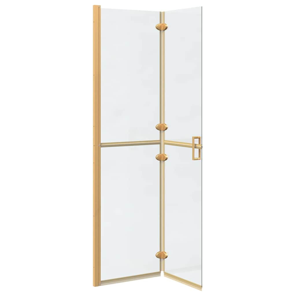 vidaXL Walk-in Duschwand Gold 100 x 6.5 x 190 cm Energiesparendes Glas - Image 4