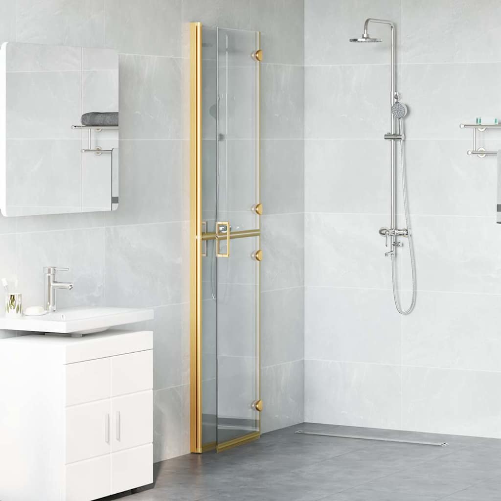 vidaXL Walk-in Duschwand Gold 100 x 6.5 x 190 cm Energiesparendes Glas - Image 3