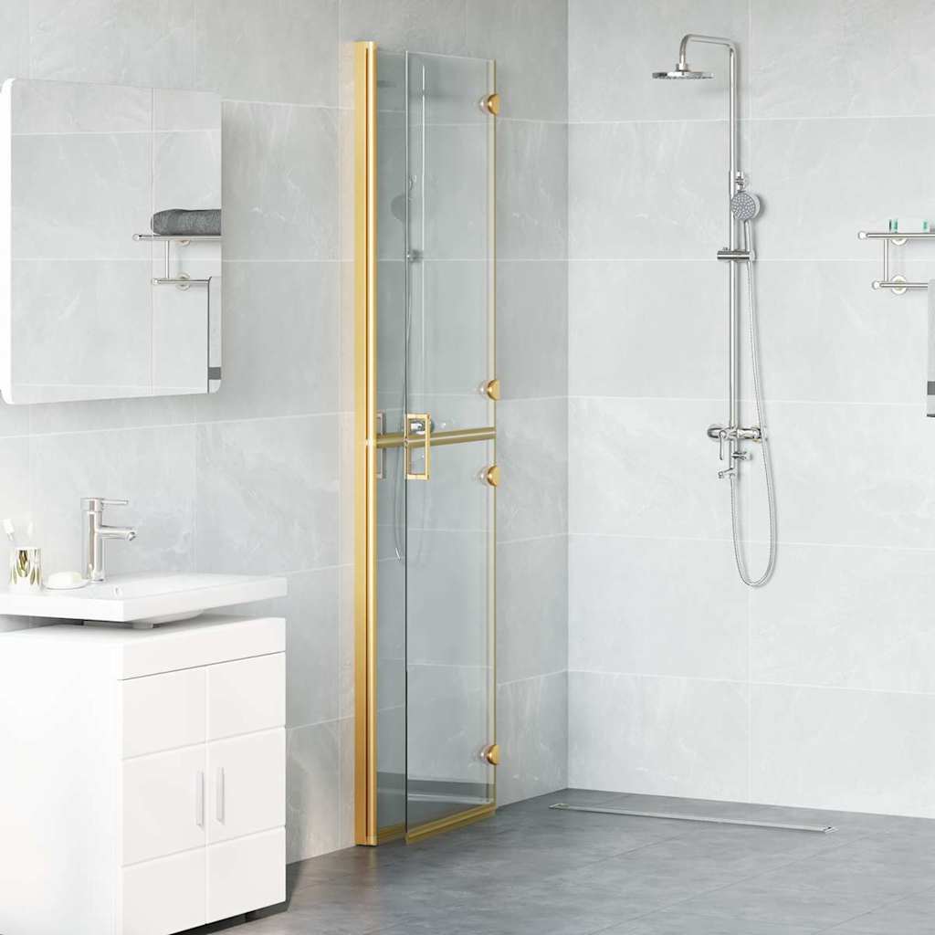 vidaXL Walk-in Duschwand Gold 110 x 6,5 x 190 cm Energiesparendes Glas - Image 3