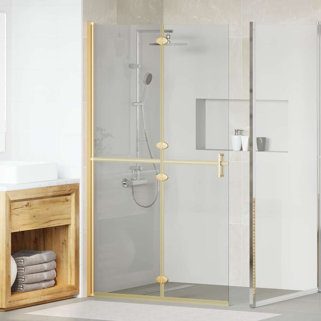 vidaXL Walk-in Duschwand Gold 110 x 6,5 x 190 cm Energiesparendes Glas