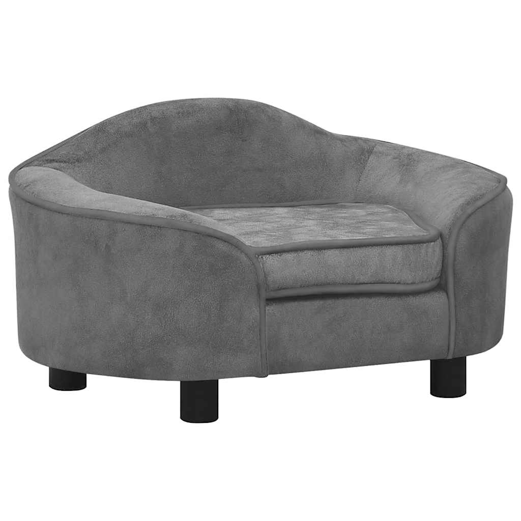 vidaXL Hundesofa Grau 67x47x36 cm Plüsch