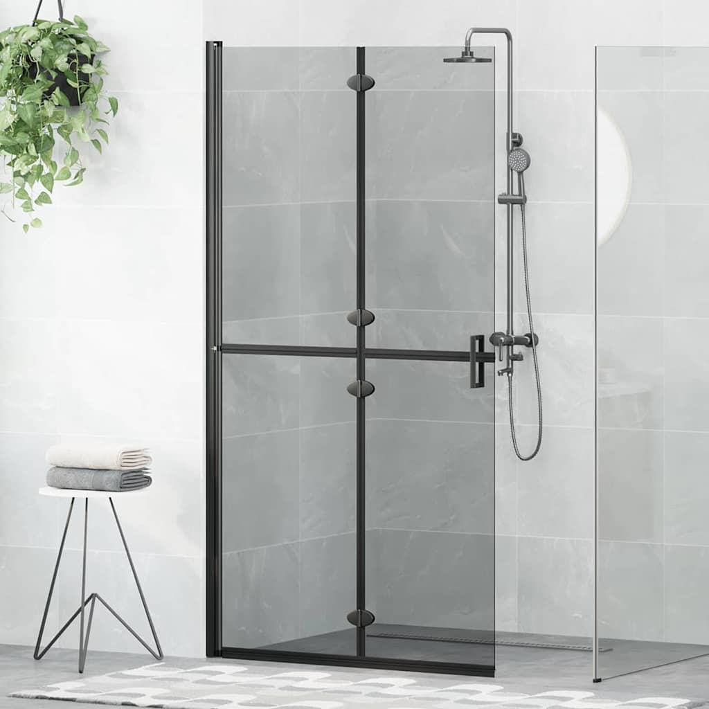 vidaXL Walk-in Duschwand Schwarz 100 x 6.5 x 190 cm
