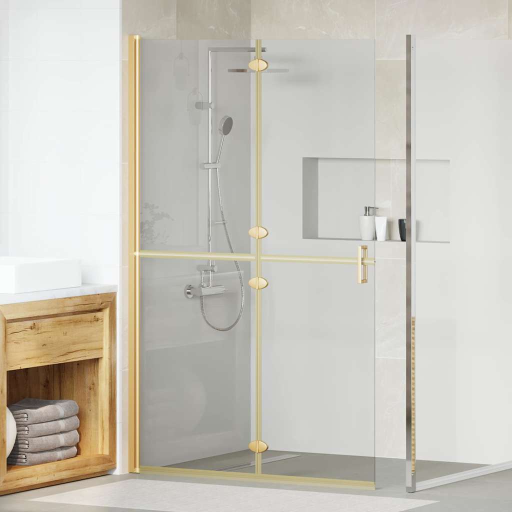 vidaXL Walk-in Duschwand Gold 120 x 6,5 x 190 cm Energiesparendes Glas