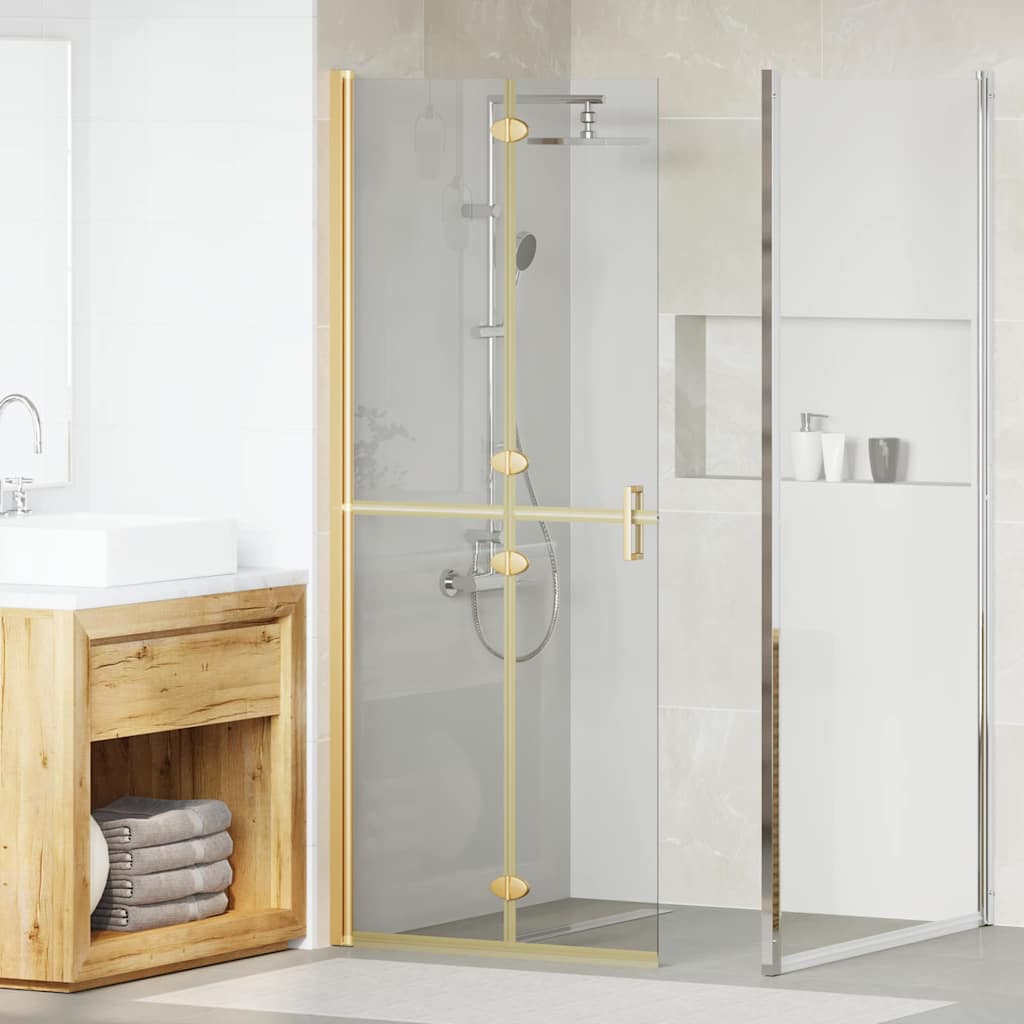 vidaXL Walk-in Duschwand Gold 80 x 6.5 x 190 cm Energiesparendes Glas