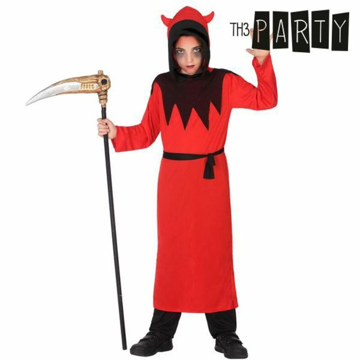 Costume per Bambini Th3 Party Rosso Demonio (2 Pezzi) Taglia:3-4 Anni