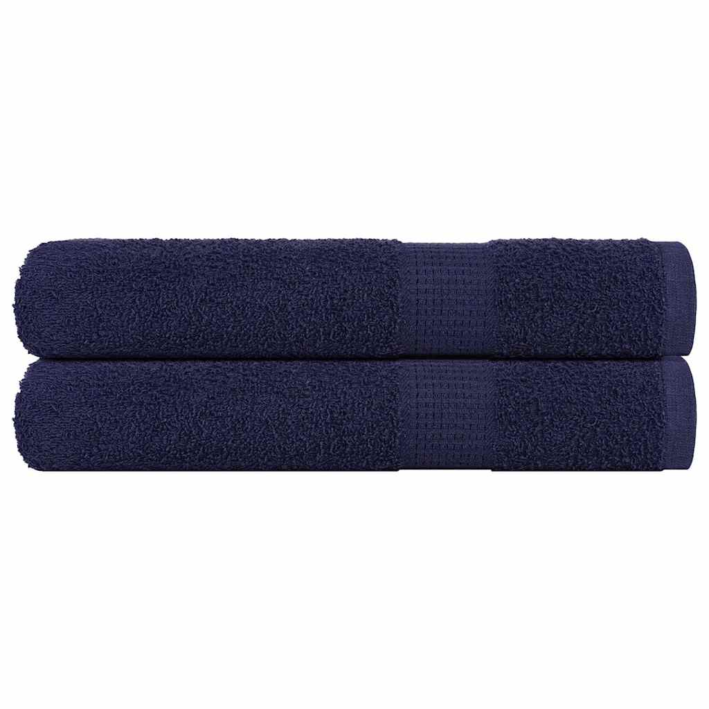 vidaXL Serviettes 2 pcs bleu marine 100x200 cm 360 g/m² 100% coton
