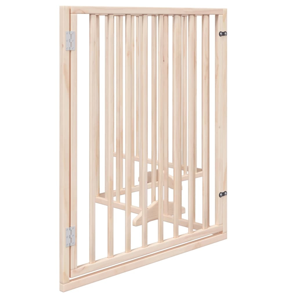 vidaXL Puerta para perros plegable 4 paneles madera de álamo 320 cm - Image 5