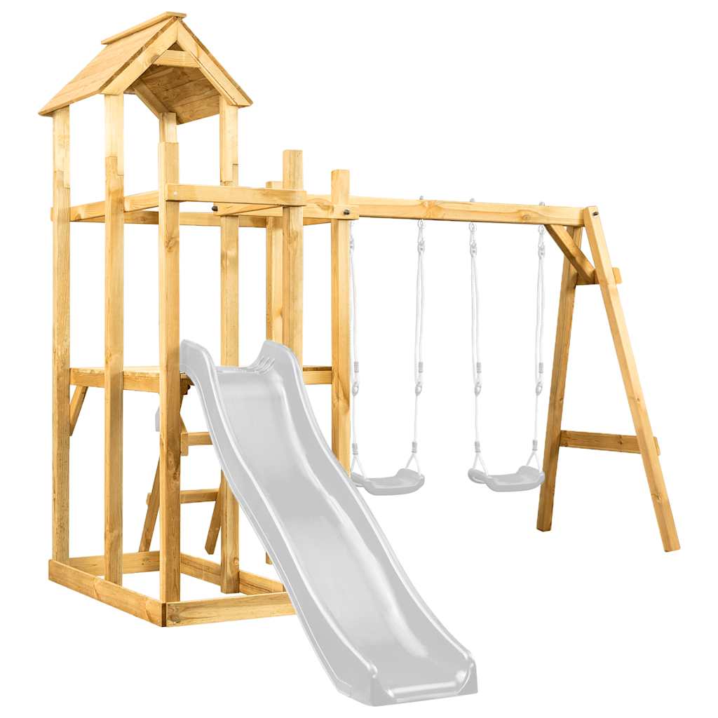 vidaXL Torre de juegos de madera de pino impregnada 285x120x226,5 cm