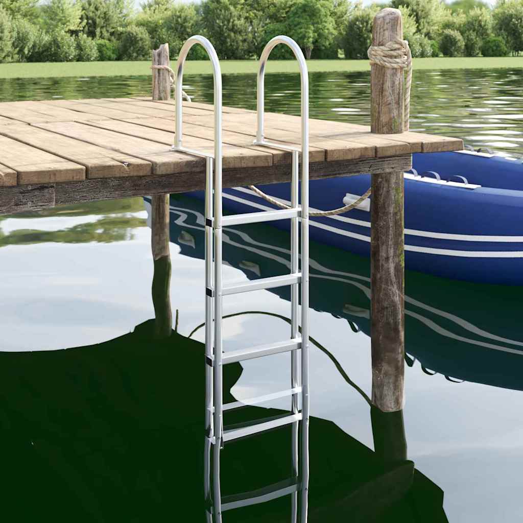 vidaXL 5-Stufen Dockleiter Silber 45 ×11,5 ×190 cm Aluminium