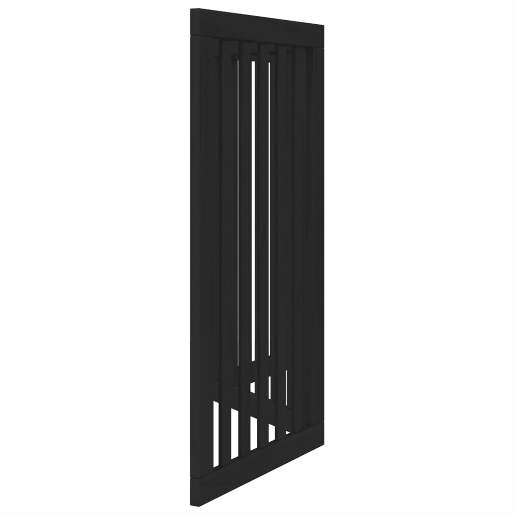 vidaXL Puerta para perros plegable 3 paneles madera álamo negra 150 cm - Image 5