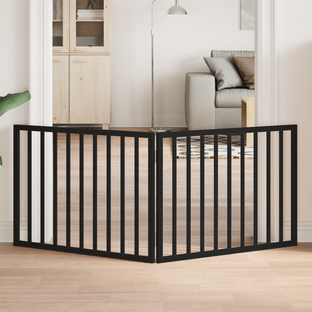 vidaXL Hundegitter Faltbar 2 Paneele Schwarz 160 cm Pappelholz