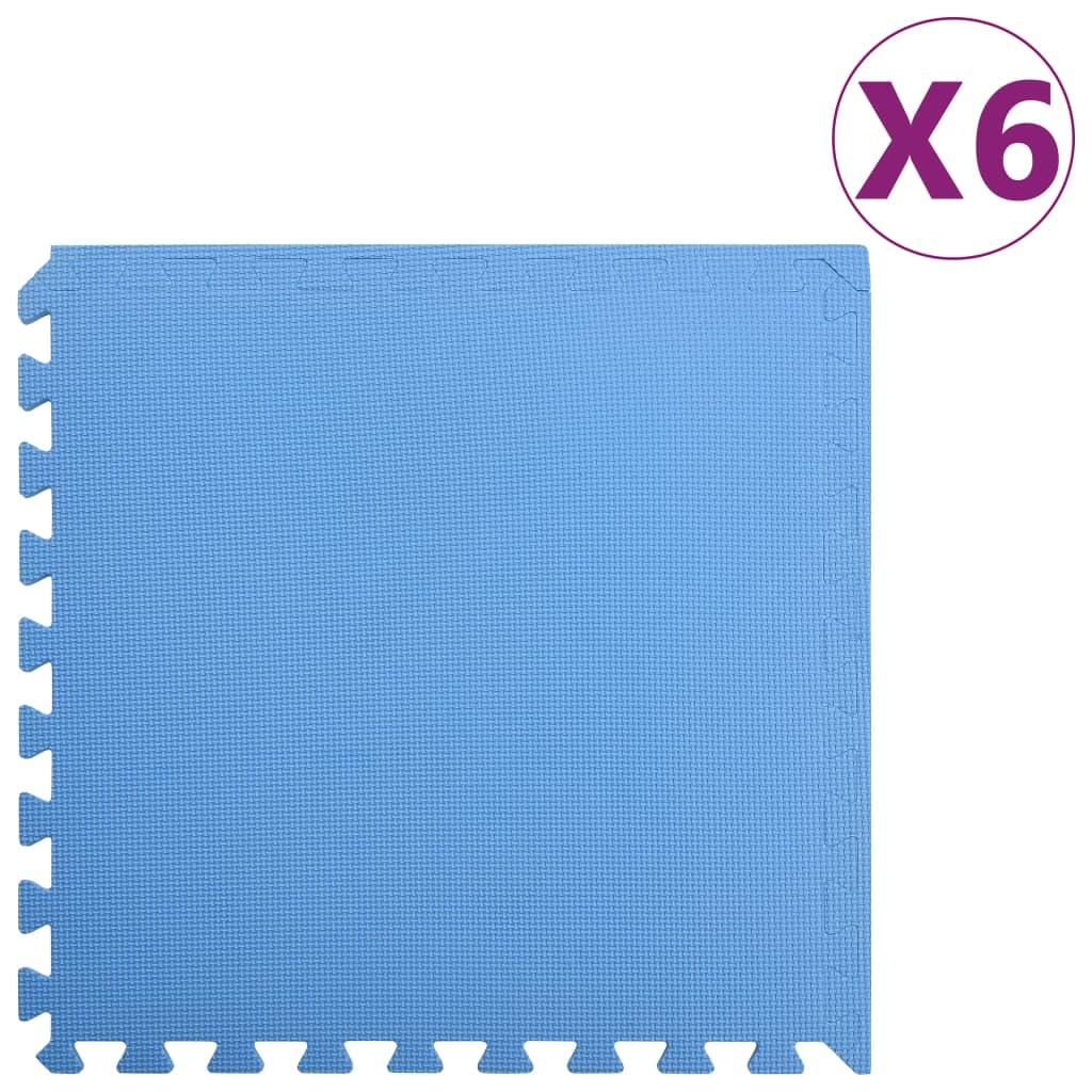 vidaXL Bodenmatten 6 Stk. 2,16 m² EVA-Schaumstoff Blau