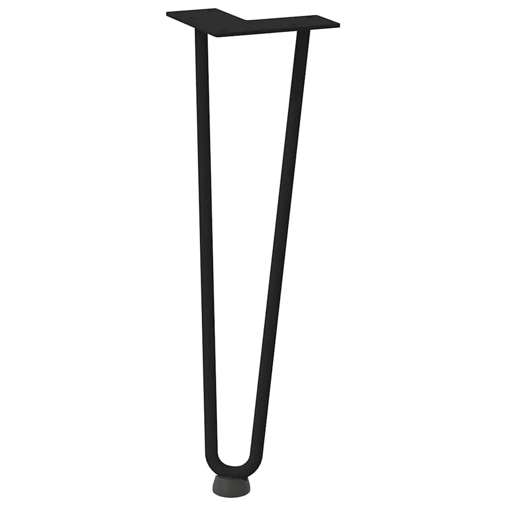 vidaXL Patas de horquilla para mesa de centro (4 unidades), color negro, 42 cm, acero macizo - Image 4