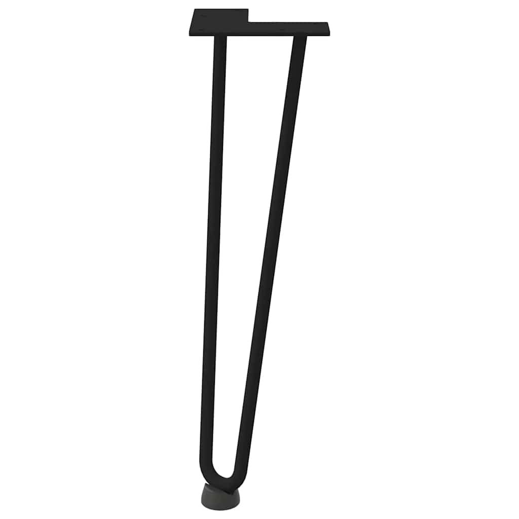 vidaXL Patas de horquilla para mesa de centro (4 unidades), color negro, 42 cm, acero macizo - Image 5