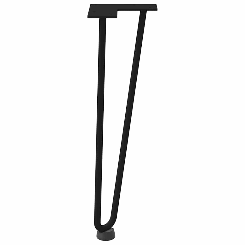 vidaXL Patas de horquilla para mesa de centro (4 unidades), color negro, 42 cm, acero macizo - Image 6