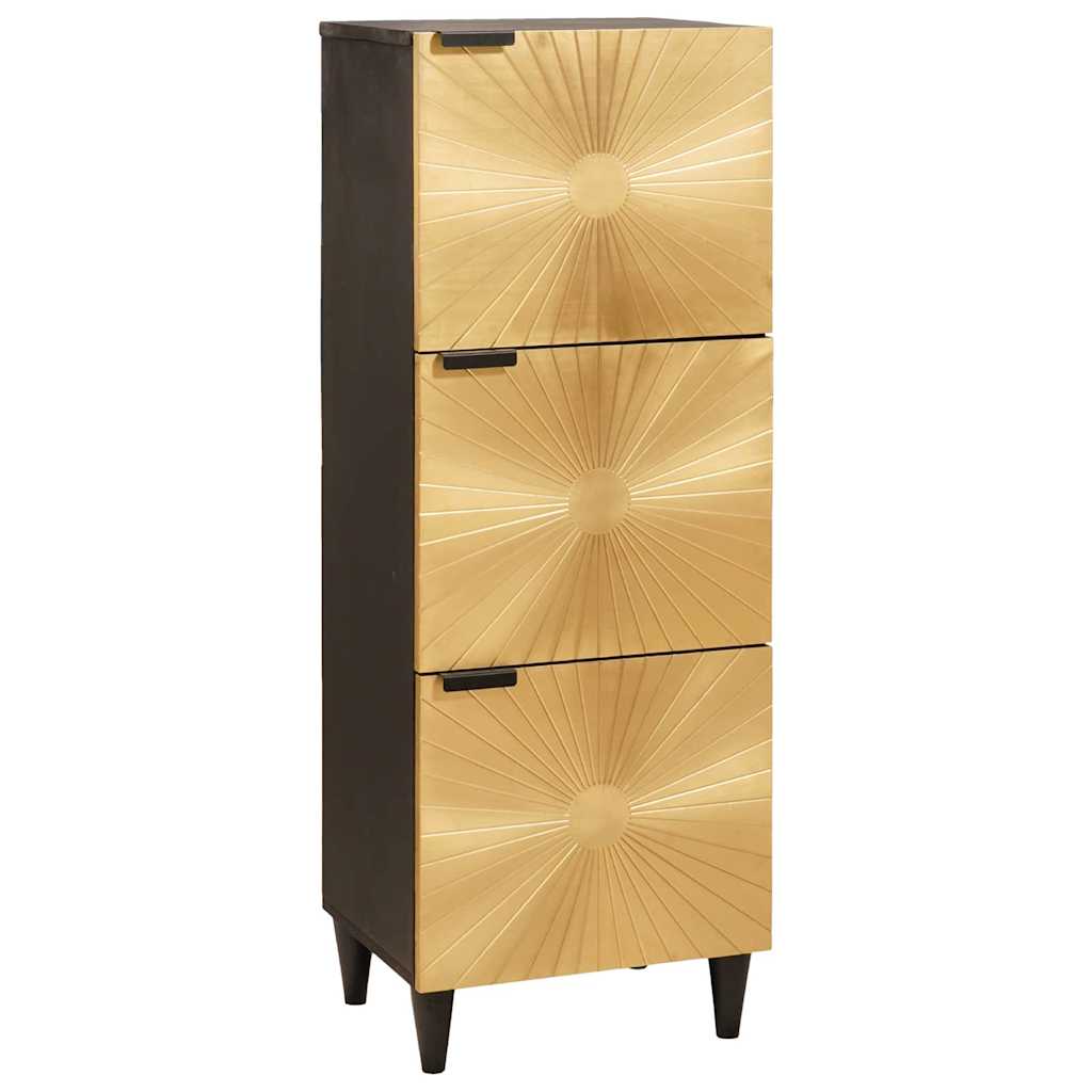 vidaXL Armario auxiliar con puerta Negro y Dorado 40 x 33.5 x 110 cm