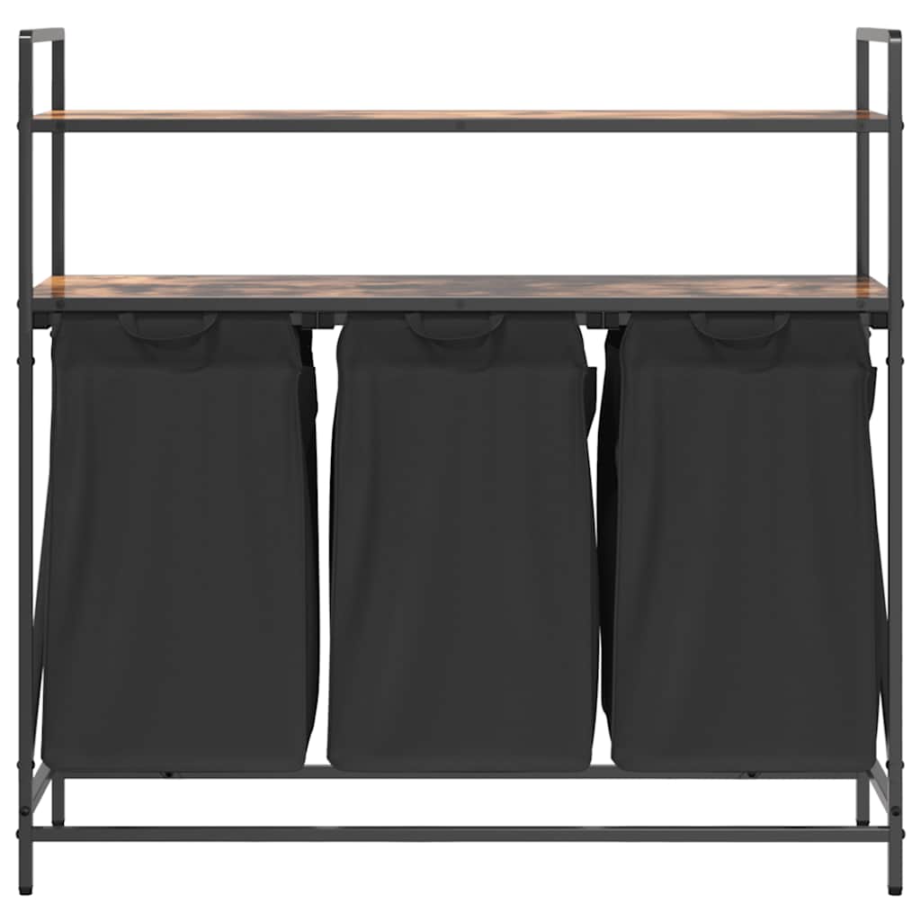 vidaXL Wäschekorb 3 Fächer mit Ablagen Räuchereiche - Image 6