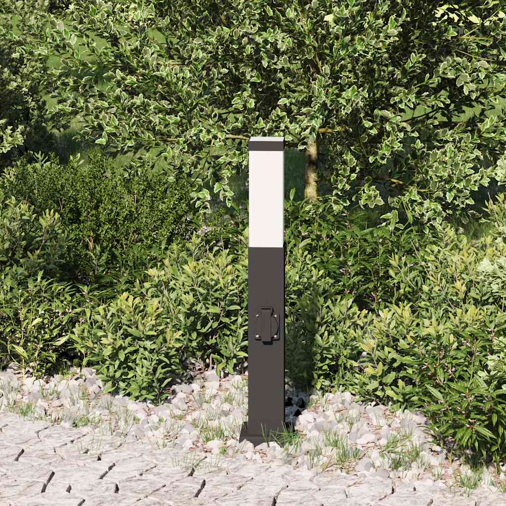 vidaXL Pollerleuchte mit Auslass 50 cm Schwarz IP44 - Image 3