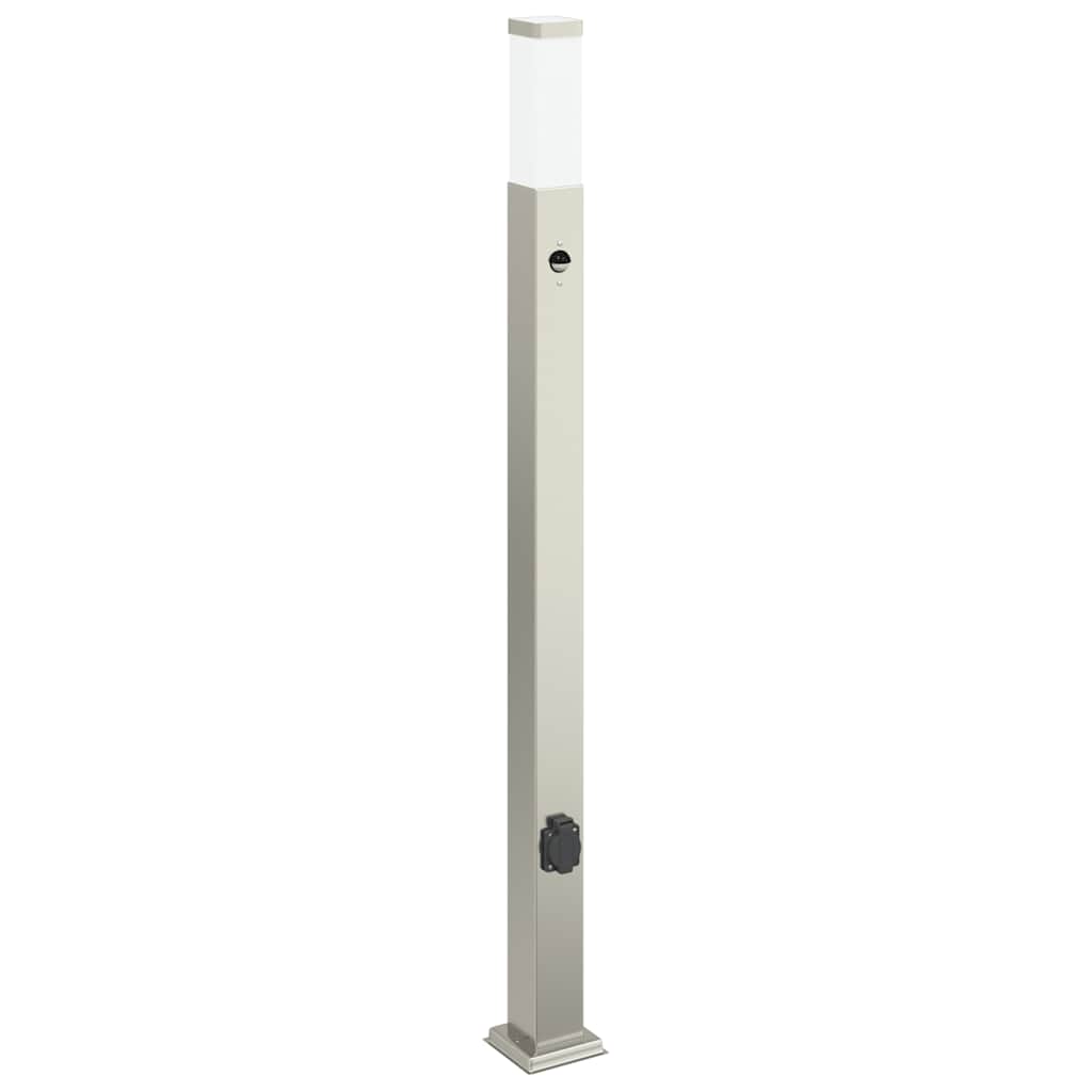 vidaXL Pollerleuchten mit Sensor&Steckdose 3 Stk. 110 cm Edelstahl IP44 - Image 4