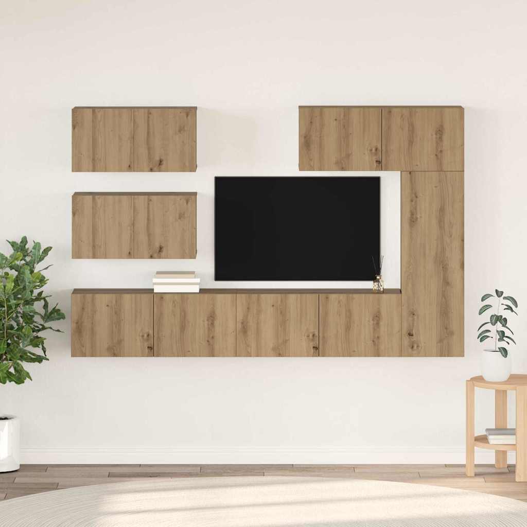 vidaXL Conjunto de mueble de TV 6 pcs Roble artesanal