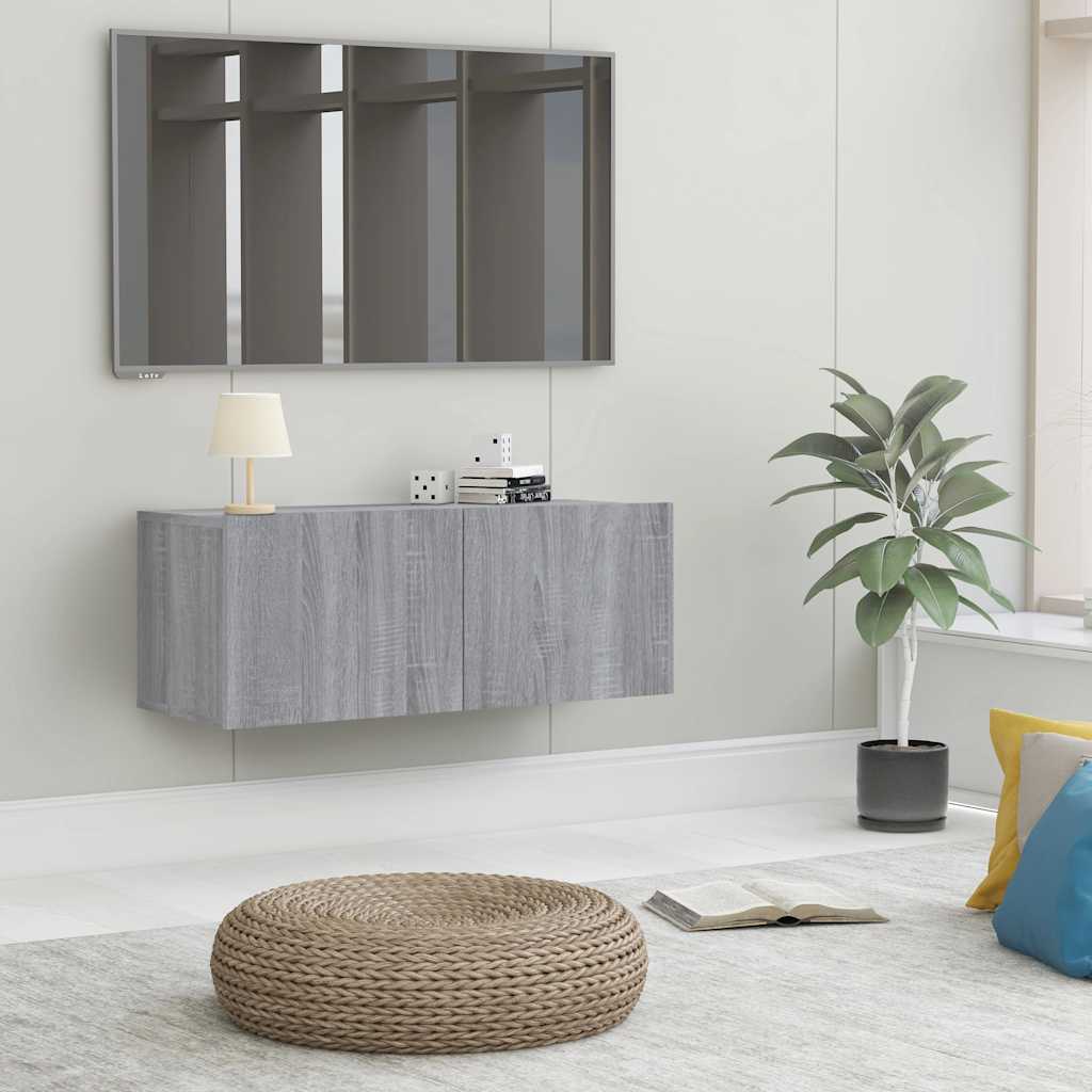 vidaXL Mueble para TV madera de ingeniería gris Sonoma 80x30x30 cm