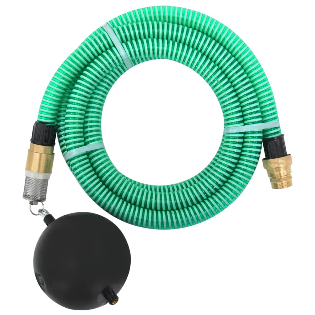 vidaXL Tuyau d'aspiration avec raccords en laiton vert 1,1" 25 m PVC