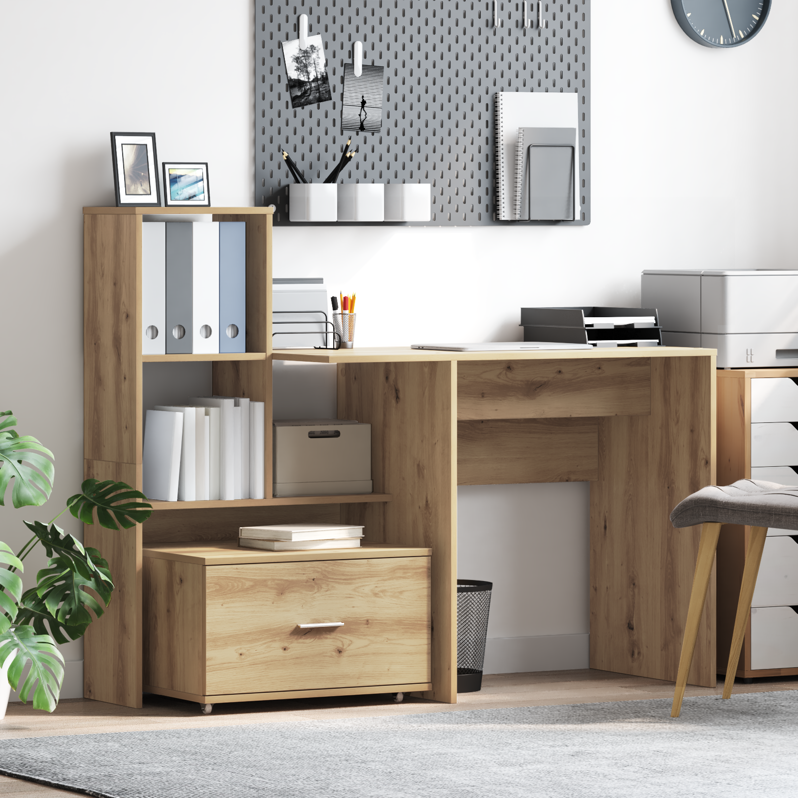 Scrivania Con Cassetto Rovere Artigianale 131,5 X 50 X 106,5 cm