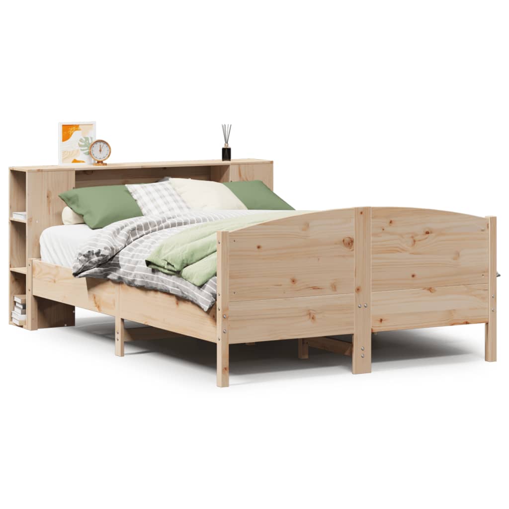 Letto Libreria Senza Materasso 135x190 Cm In Legno Di Pino - Image 2