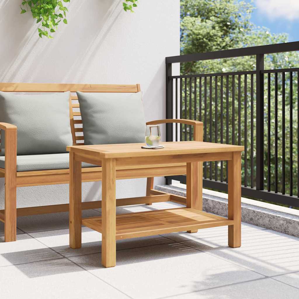 vidaXL Table basse Marron 70 x 40 x 45 cm Bois de teck solide - Image 4