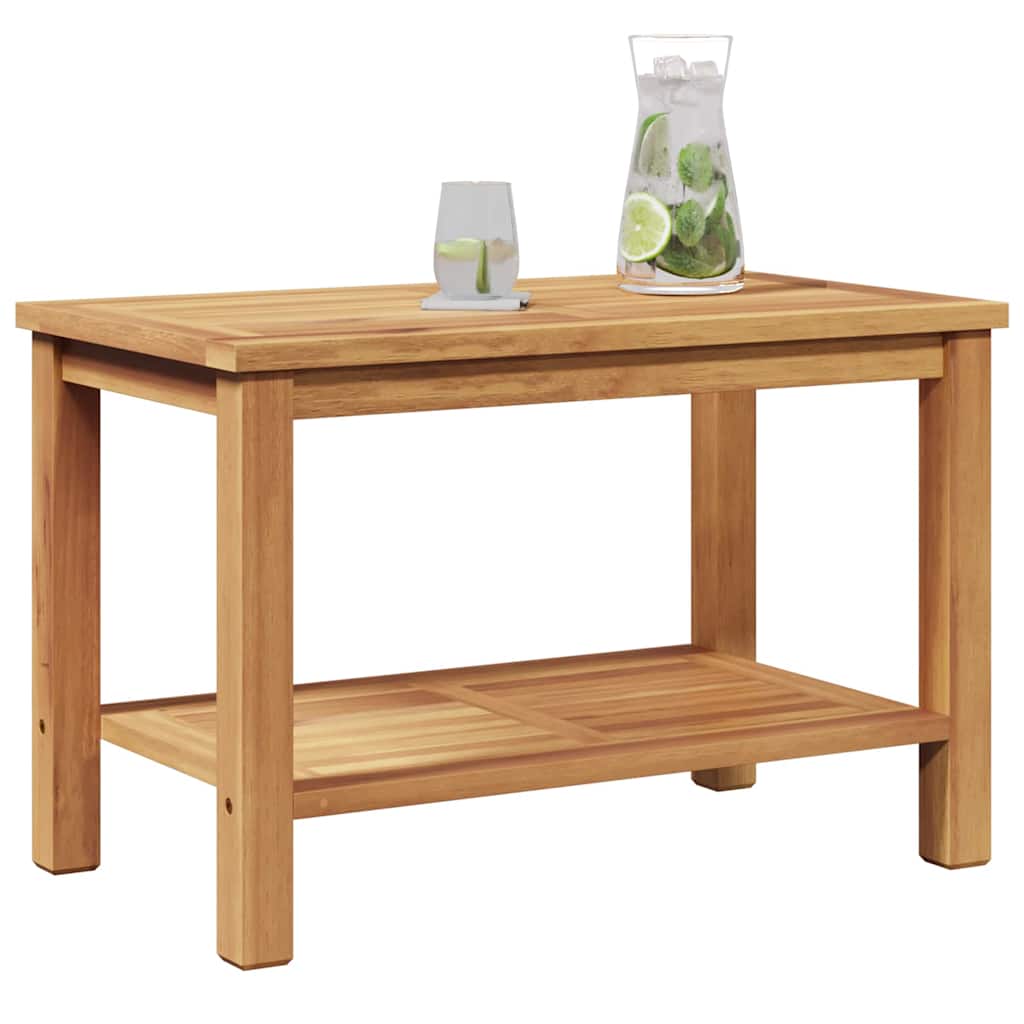 vidaXL Table basse Marron 70 x 40 x 45 cm Bois de teck solide - Image 3