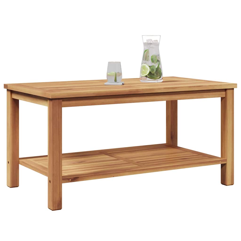 vidaXL Table basse Marron 90 x 50 x 45 cm Bois de teck solide - Image 3