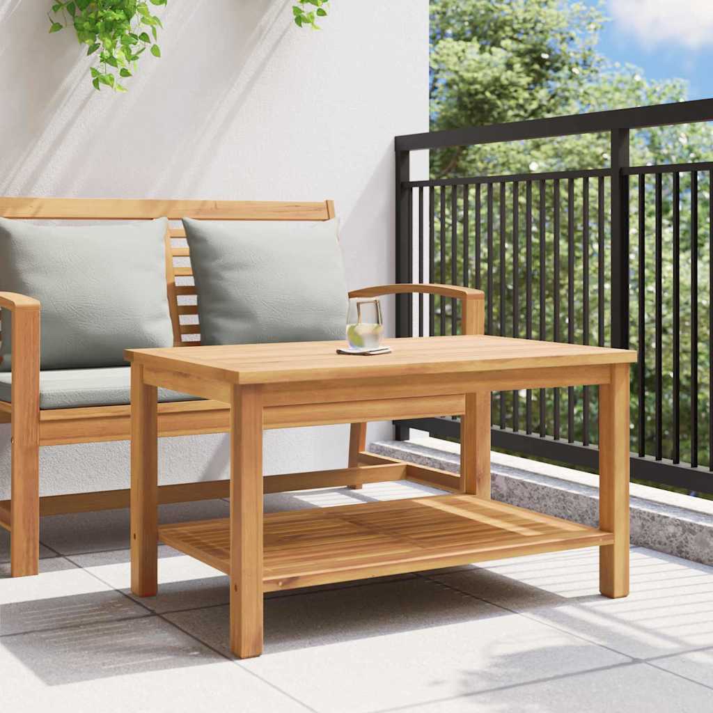 vidaXL Table basse Marron 90 x 50 x 45 cm Bois de teck solide - Image 4