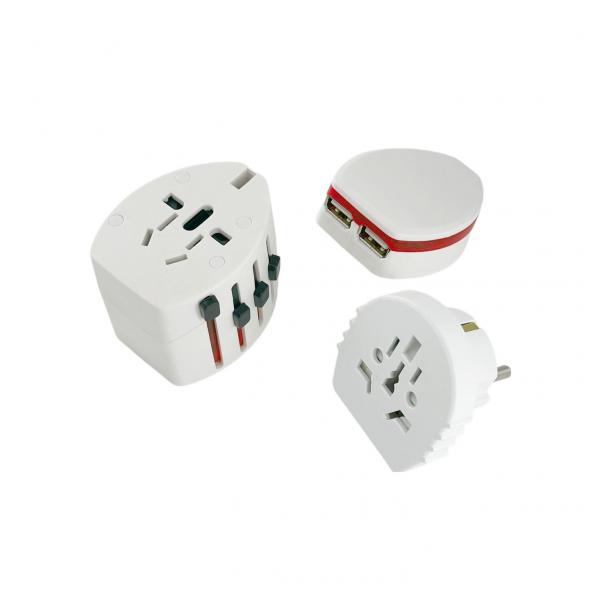 Microconnect Petravel12 Caricabatterie Per Dispositivi Mobili Universale Bianco Usb Interno (world Adapter - Dual Usb, 2- And 3-Pole - Integrated Fus