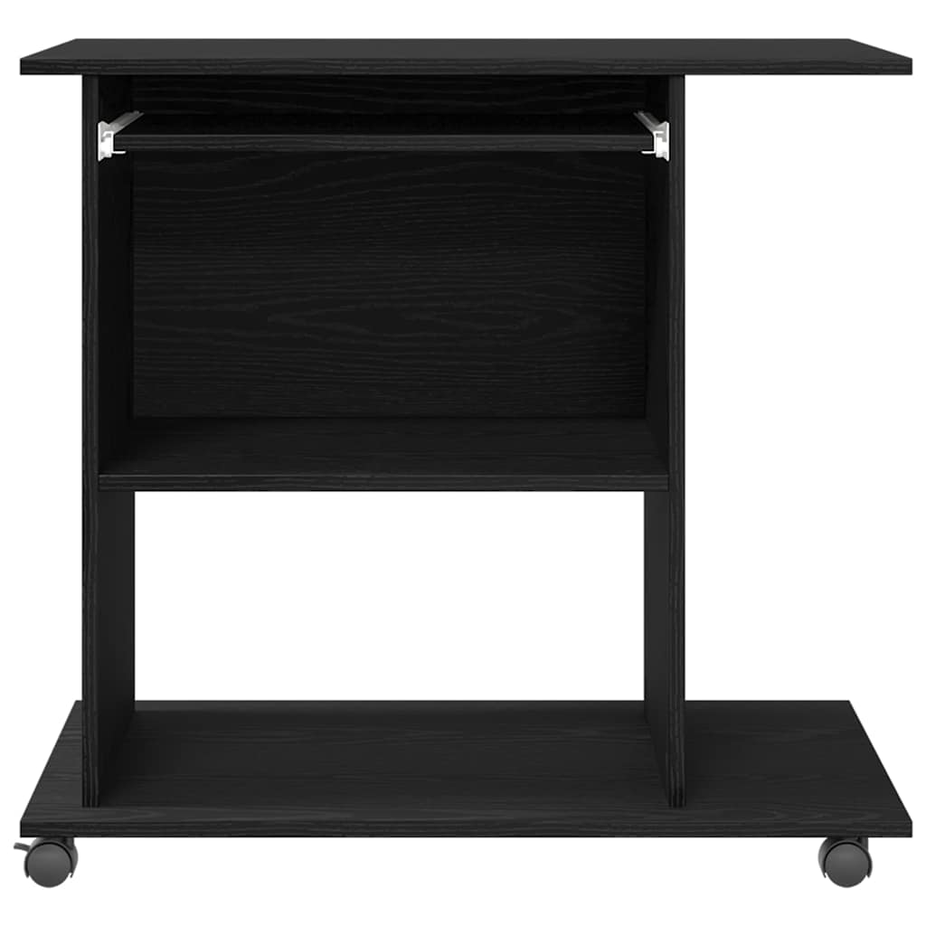 vidaXL Computertisch Eiche schwarz 80x50x75 cm Holzwerkstoff - Image 6
